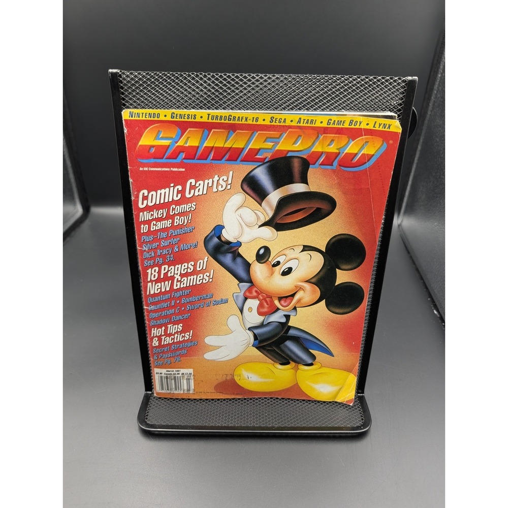 Game Pro Video Game Magazine Mickey Mouse March 1991 Nintendo Comic